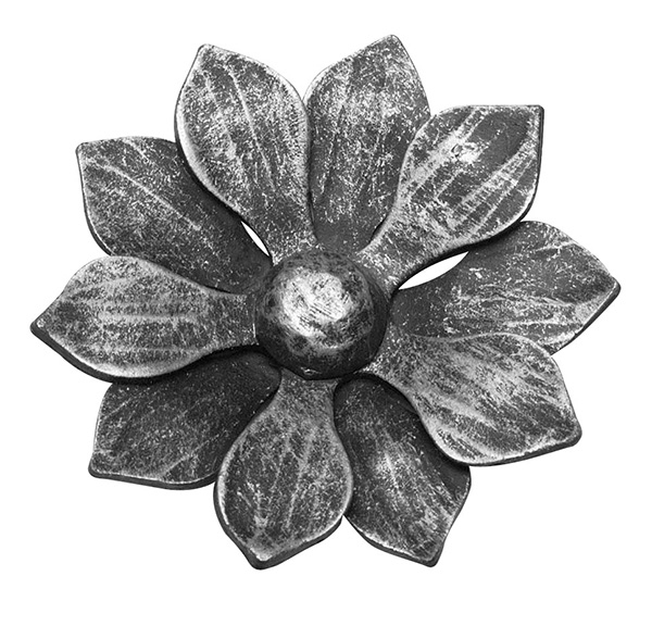 Rosette / Ornement | Fleur sans tige Ø 110x5 mm | Acier (brut) S235JR