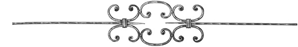Barre décorative | longueur : 900 mm | matériau : 16x8 mm martelé | acier S235JR, brut