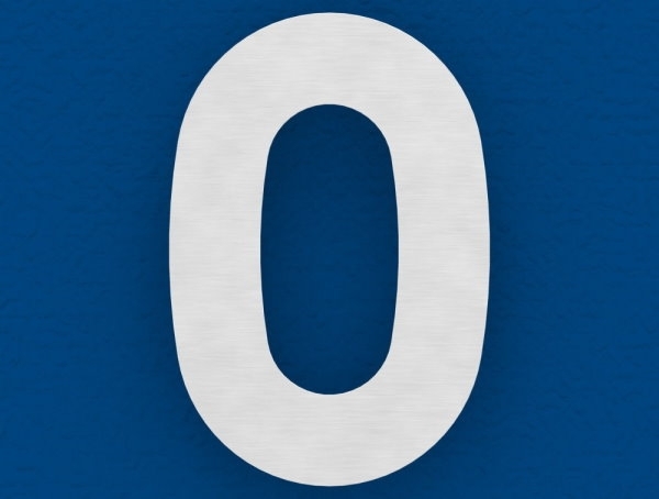 Numéro de maison 0 | petit | Dimensions : 110 mm x 150 mm | V2A
