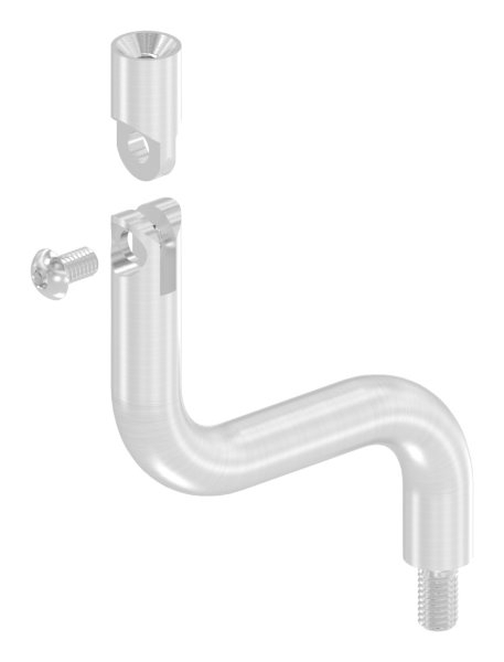 Support Ø 14mm, 2x 90° coudé, V2A
