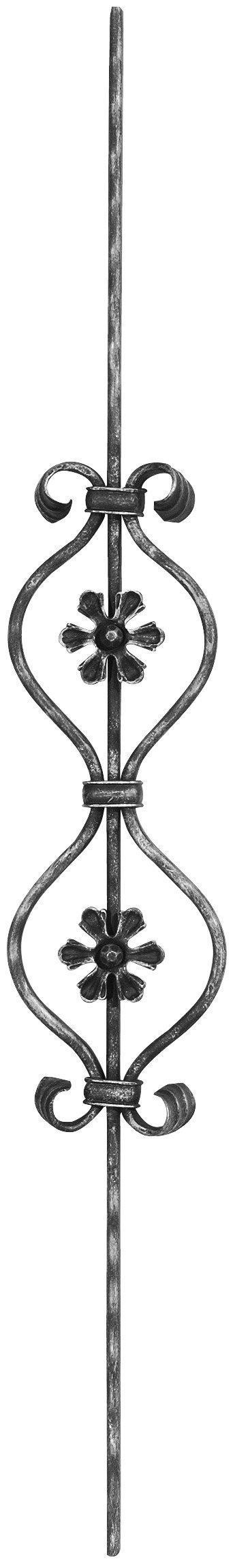 Barre décorative | longueur : 900 mm | matériau : 16x8 mm martelé | acier S235JR, brut