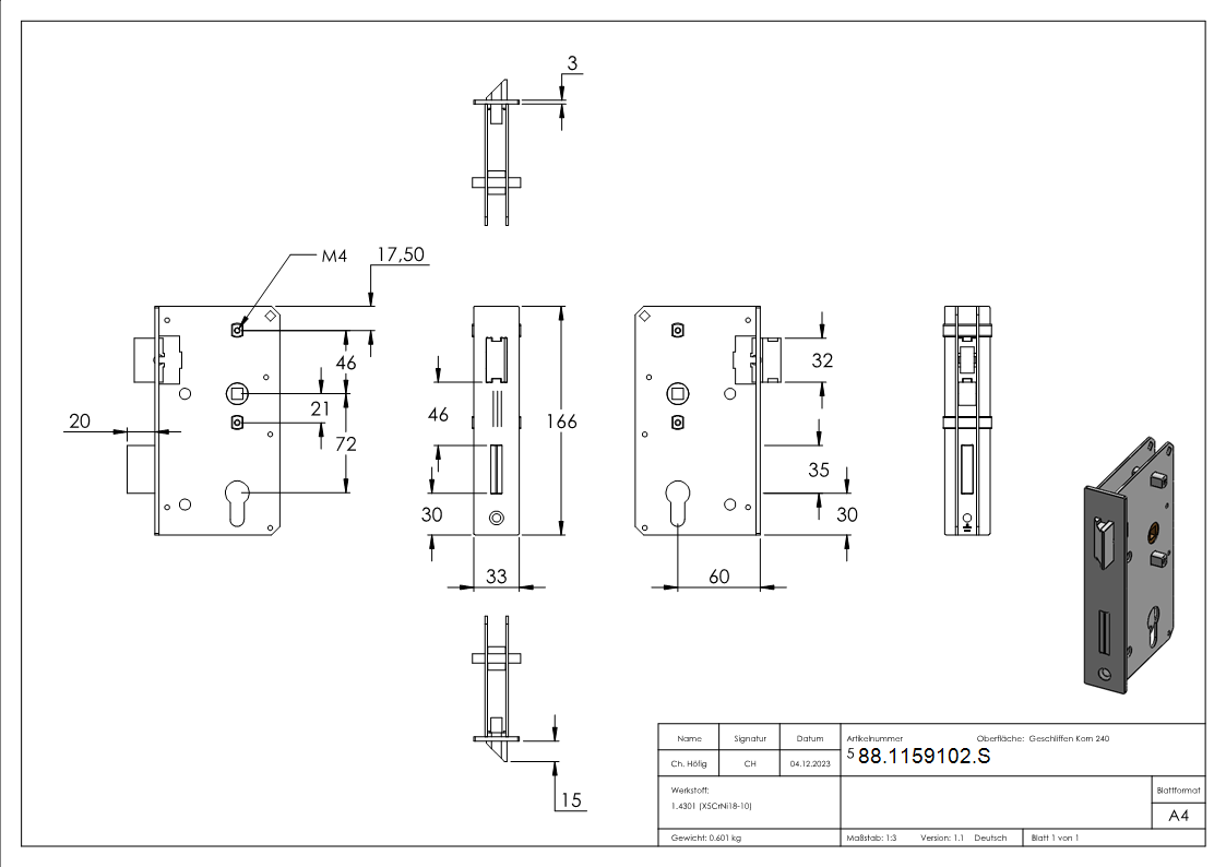 Serrure, adaptée à 59102-240/ST