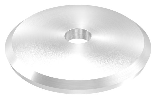 Plaque d'ancrage Ø 58 x 5 mm | courbée | avec trou de centrage : Ø 10 mm | V2A