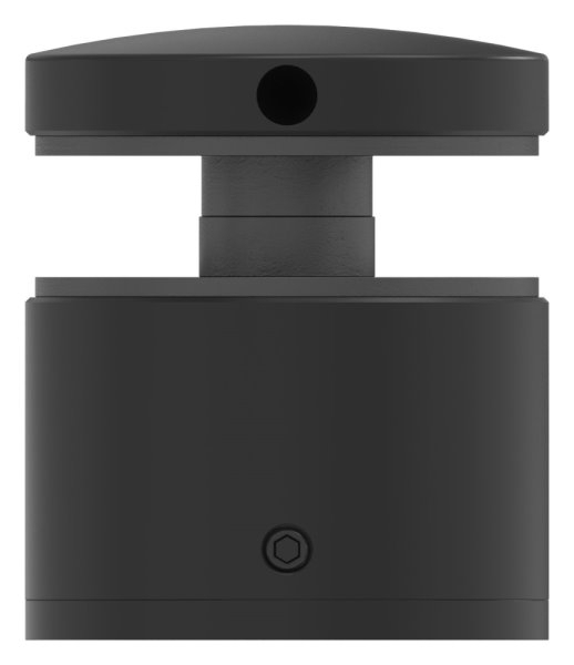 Glaspunkthalter 52mm- flach- verstellbar- V2A- pulverbeschichtet in RAL 9005 schwarz matt-88-1160250-240.9005