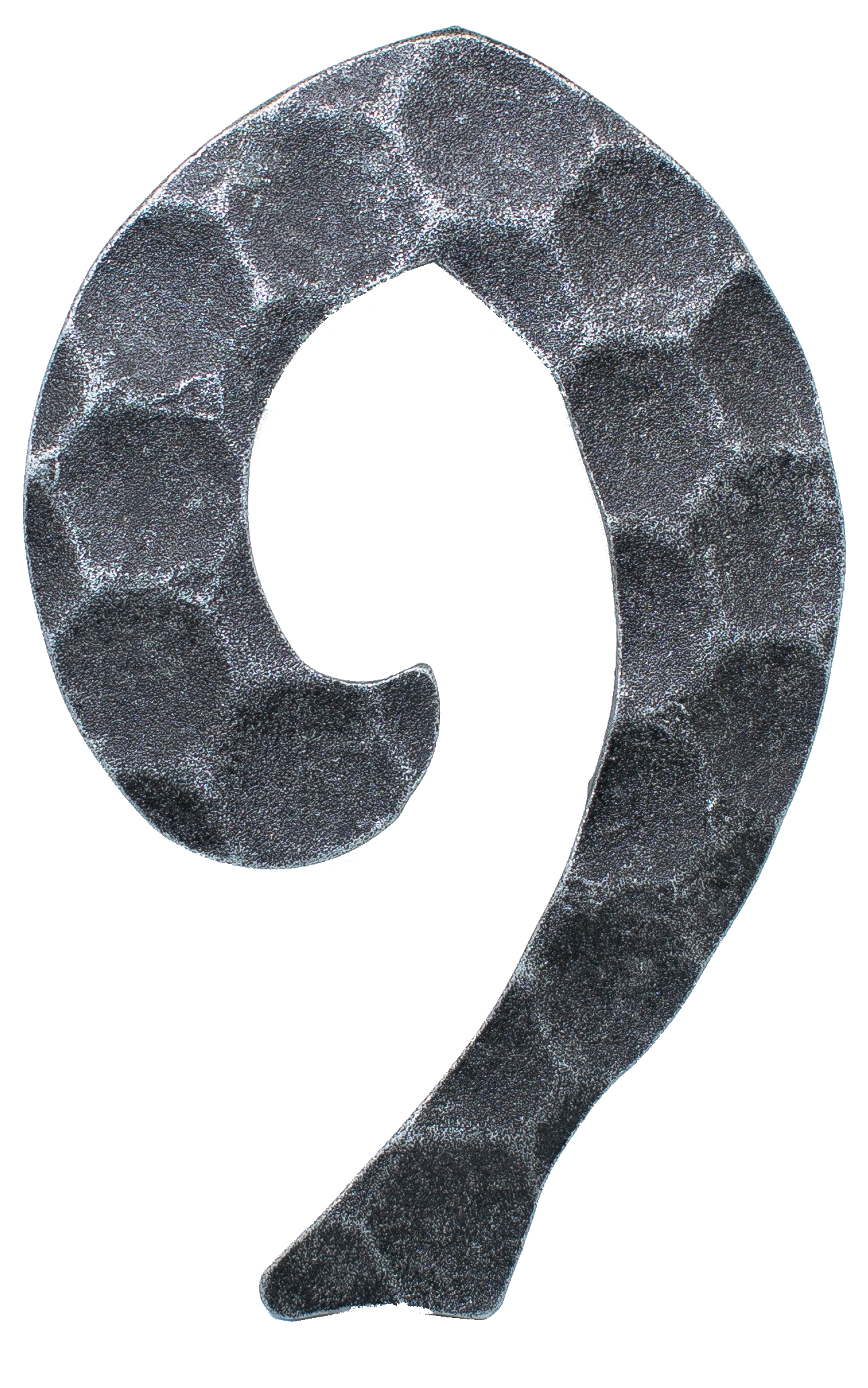 Numéro de maison 9 | dimension 12x8 cm | matériau 4 mm martelé | acier (brut) S235JR