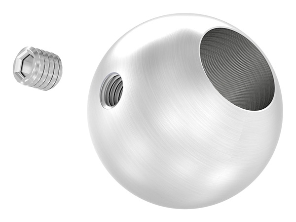 Boule solide Ø 25mm avec DB 12,2mm et Madenschr., V2A