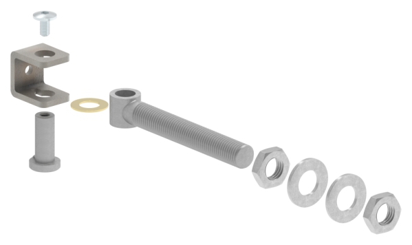 Charnière de portail M20 | réglable | acier (brut) S235JR