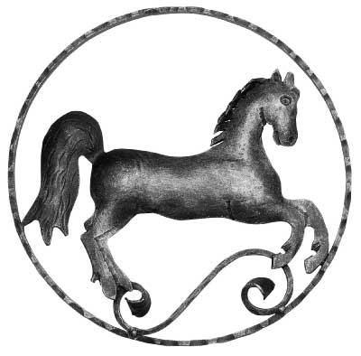 Cheval (à droite) élément décoratif | Ø 300 mm | acier S235JR, brut