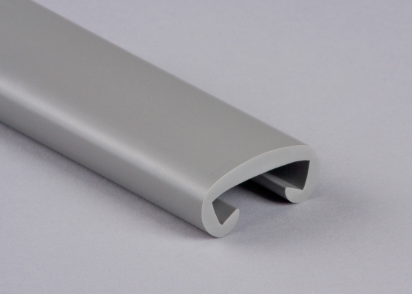 Main courante en plastique pour 35 x 8mm, gris trafic