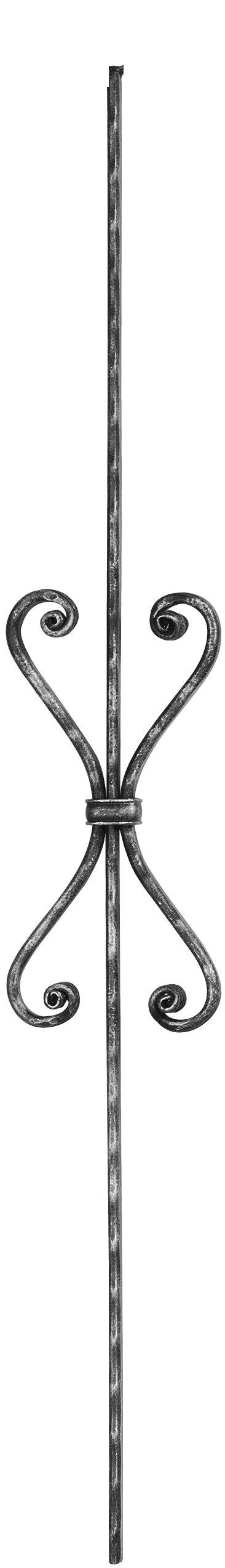 Barre décorative | longueur : 900 mm | matériau : 16x8 mm martelé | acier S235JR, brut