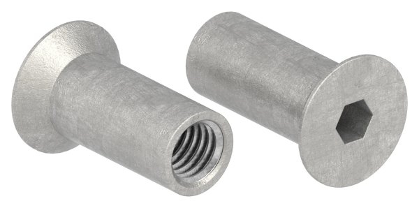 Ecrou à douille avec tête fraisée et ISK, M5x15, V2A