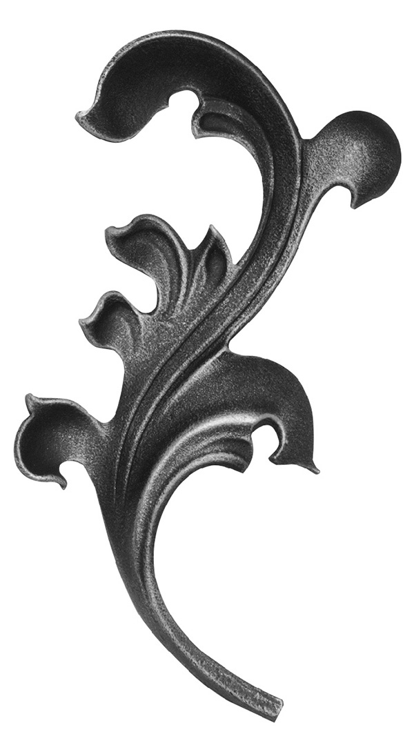feuille décorative 25mm ; hauteur 190x105mm ; gauche