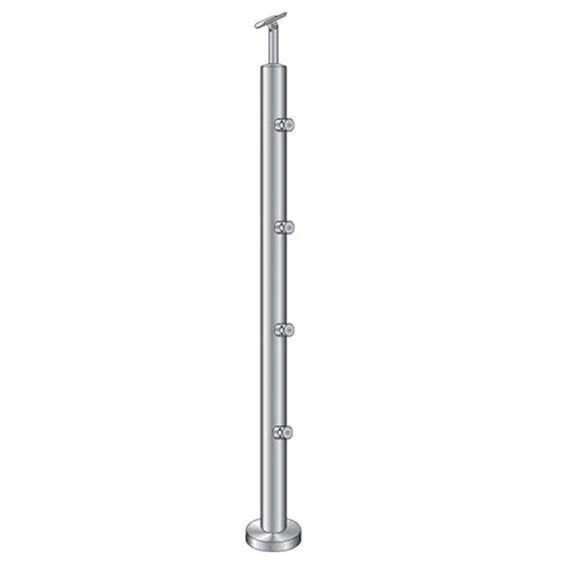 poteau de balustrade | poteau d'escalier | longueur : 900 mm | pour montage en surface | V2A