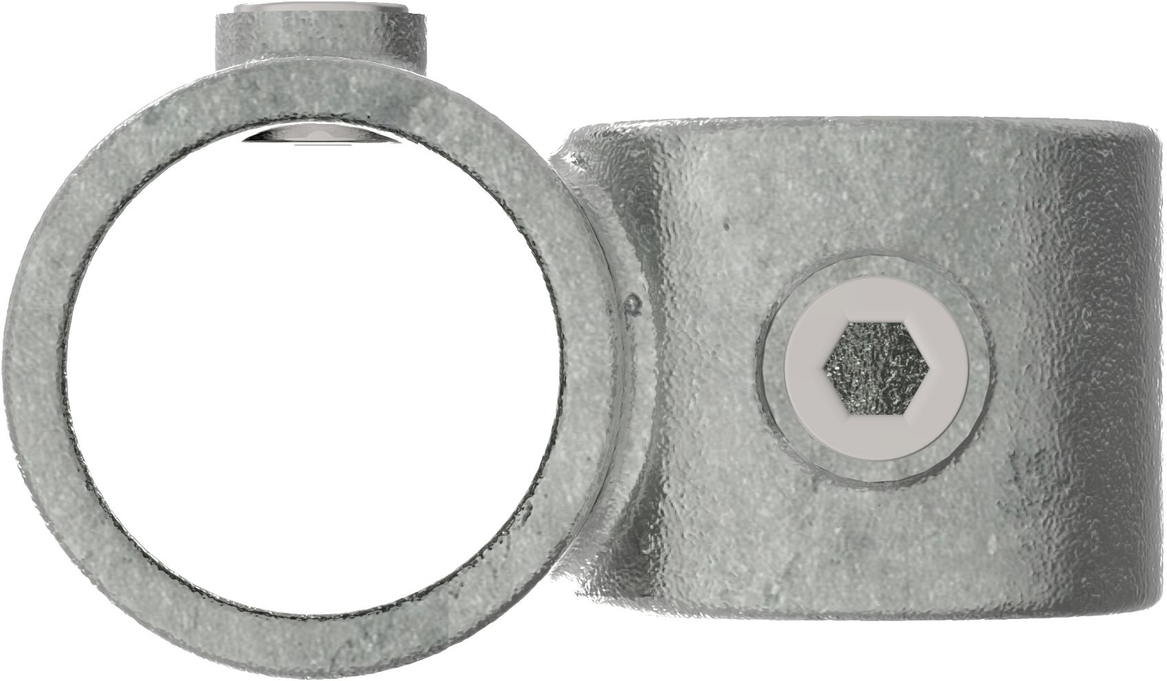 Raccord de tuyau | Pièce transversale préfixée 90° réduit | 161D48/C42 | 48,3 mm ; 42,4 mm | 1 1/2" ; 1 1/4" | Fonte malléable et électrogalvanisé
