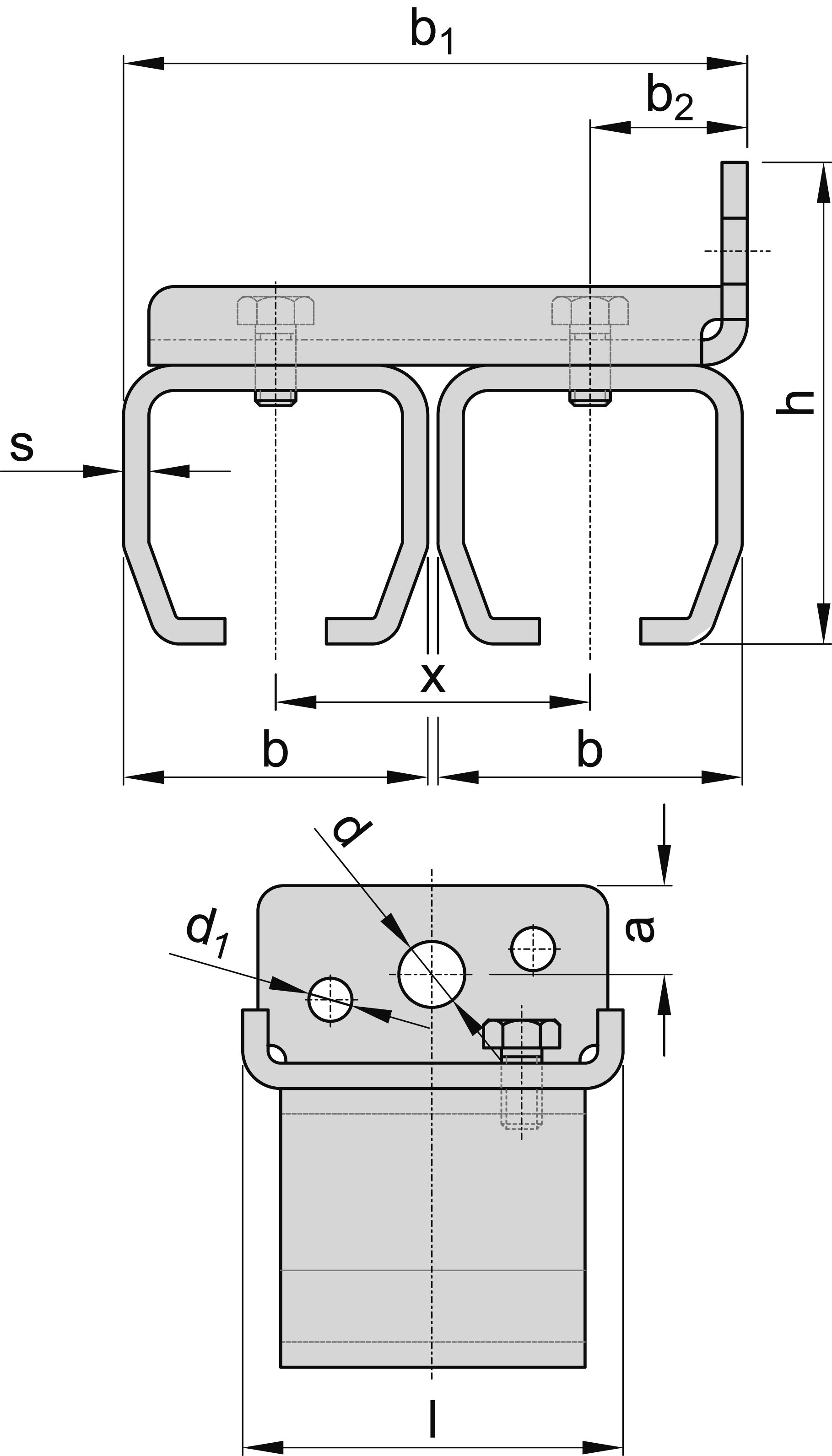 Fixation double paroi taille 2, prises avec/sans espacement