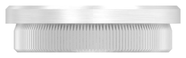 Bouchon plat V2A en matériau solide pour Ø 48,3x2,6 mm avec trou de drainage 5 mm