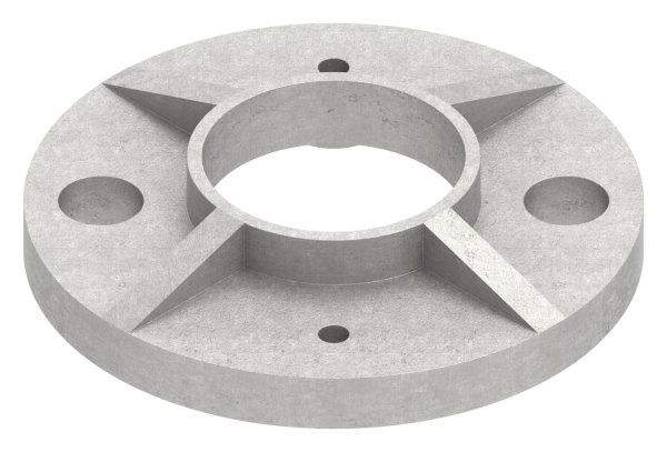 Plaque d'ancrage | dimensions : Ø 80x6 mm | pour tube rond : Ø 33,7 mm | V2A