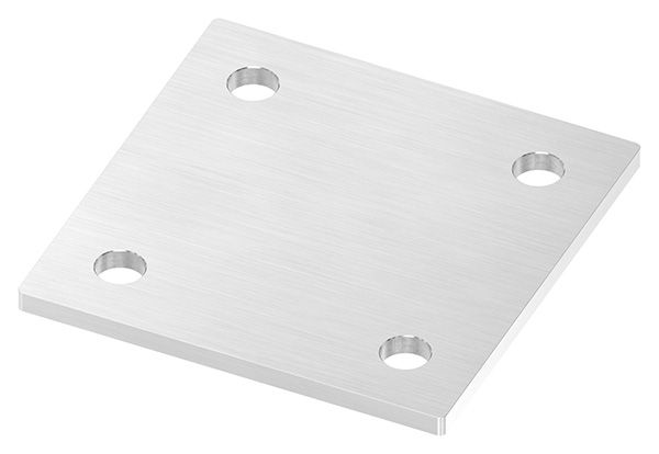 Plaque d'ancrage | dimensions : 120 x 120 x 6 mm | avec 4 trous á Ø 13 mm | V2A