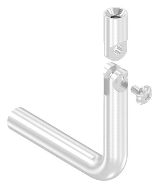 Support Ø 12mm, avec articulation, coudé à 90°, V2A