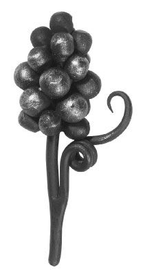 Raisin | Dimensions : 60x80 mm | avec vigne | Matériau : Ø 8 mm | Acier S235JR, brut