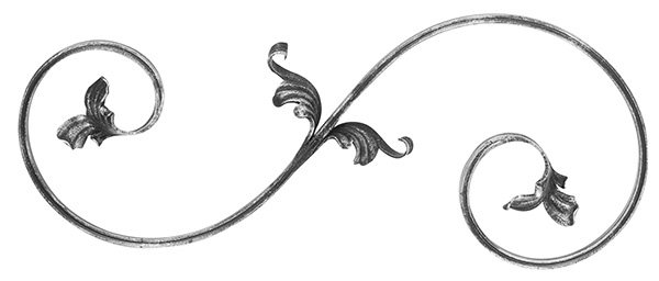Élément baroque | gauche | baroque lourd | dimensions : 220x540 mm | matériau : 16x8 mm | acier S235JR, brut