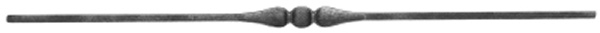 Barre décorative | longueur : 1000 mm | matériau : 12x12 mm lisse | acier S235JR, brut