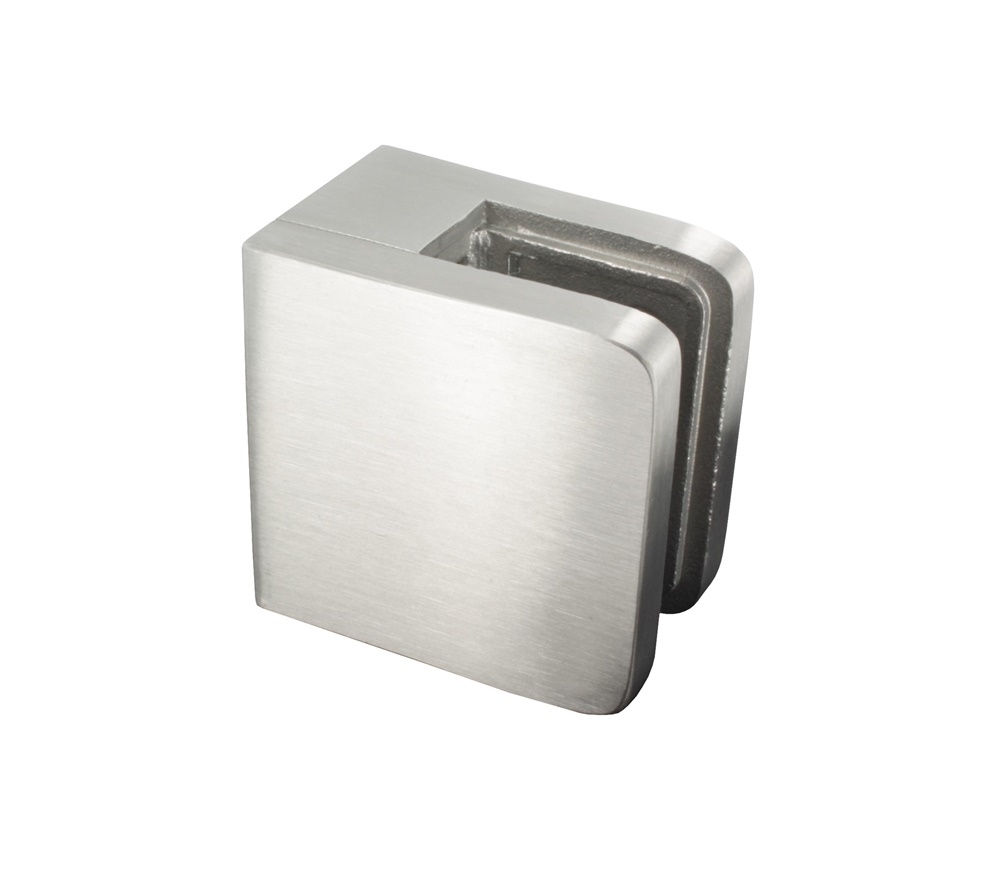 Pince à verre | dimensions : 45x45x27 mm | pour raccordement : plat | V2A