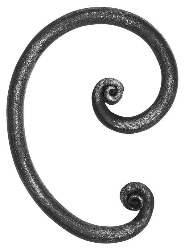 Fer rond baroque | Dimensions : 110x155 mm | Acier S235JR, brut