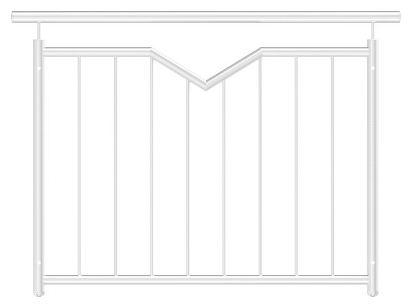 Grille de parapet française, largeur : 1200mm, V2A