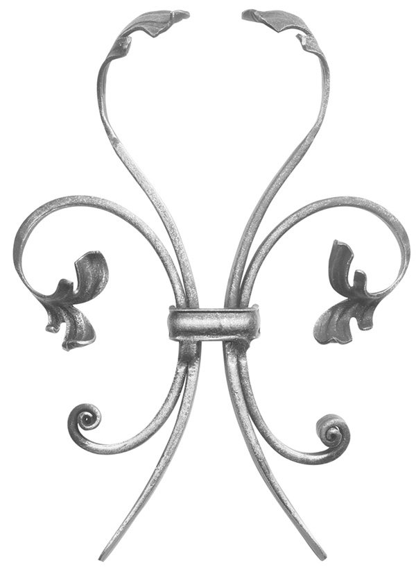 Baroque léger | Élément enfichable unique | Dimensions : 185x260 mm | Acier S235JR, brut