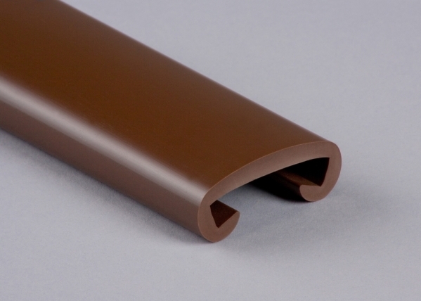 Main courante en plastique pour 40 x 8mm, brun foncé