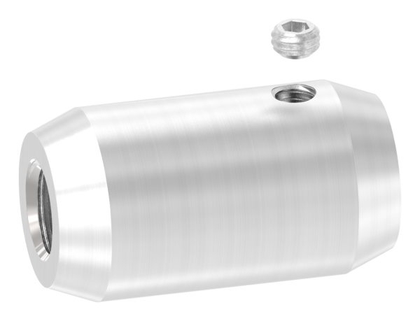 Connecteur 20mm avec filetage M10 et trou 14mm