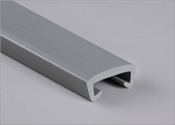 Main courante en plastique pour 40 x 8mm, gris trafic