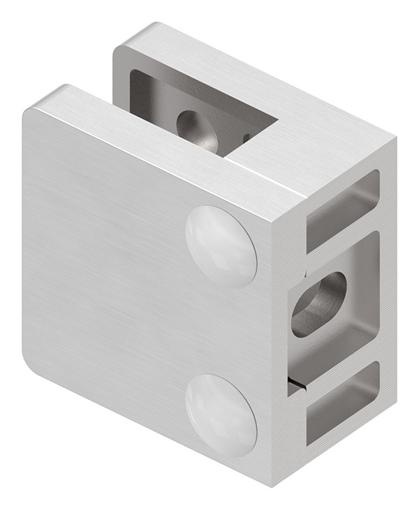 Pince en verre | Dimensions : 30x30x18 mm | Connexion : Plat - Ø 42.4 mm | V2A