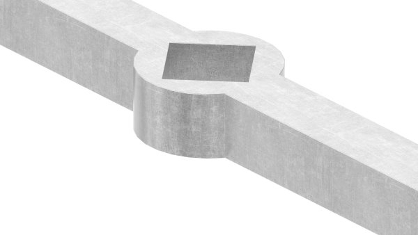 Barre à trous | pour tube carré coudé | matériau : 14x14 mm | longueur : 2000 mm | acier S235JR, brut