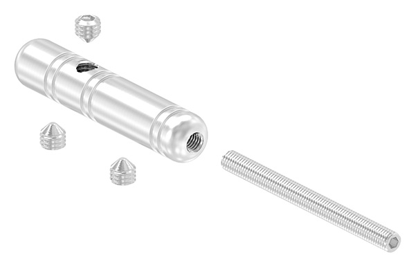 Borne filetée à monter soi-même | Pour corde : Ø 4 mm | Avec filetage extérieur | V2A