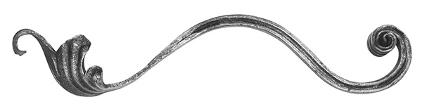 Baroque lourd | Dimensions : 55x265 mm | Matériau : 16x8 mm, rainuré | Acier S235JR, brut