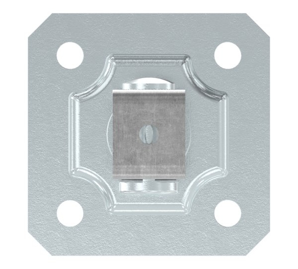 Charnière de portail M20 | réglable | avec plaque de montage | acier (brut) S235JR