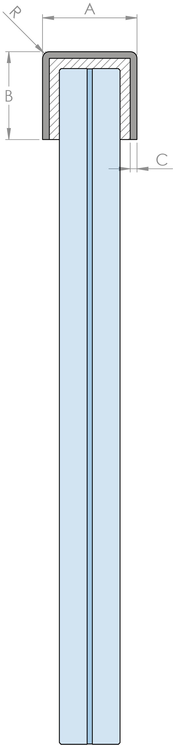 Protection des bords | Dimensions : 22x12x2 mm | Longueur : 3000 mm | Aluminium elox. E4/EV1
