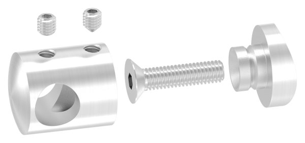 Support de barre transversale Ø 22 mm | connexion : 48,3 mm | avec trou : 12,2 mm | V2A