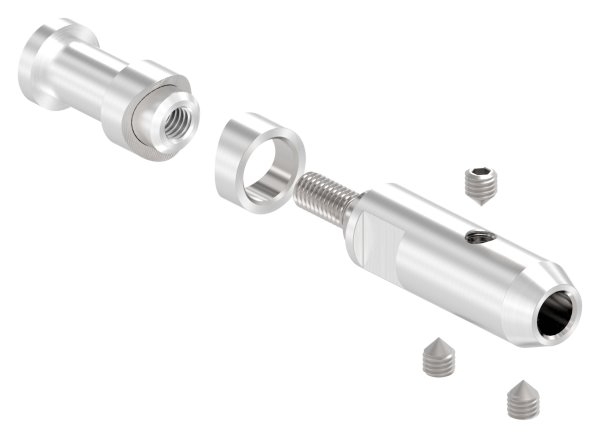 Porte-corde pour vissage et tension | Pour corde Ø 6 mm | V2A