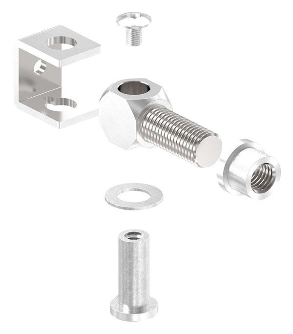 Charnière de portail | M24 | à souder | réglable | V4A