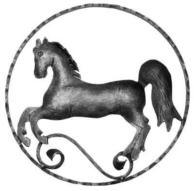 Cheval (à gauche) élément décoratif | Ø 300 mm | acier S235JR, brut