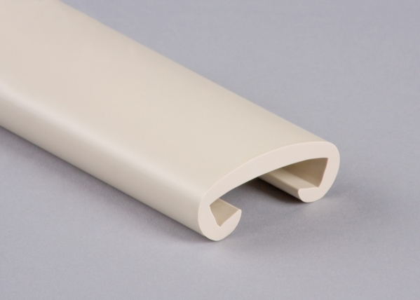 Main courante en plastique pour 40 x 8mm, blanc perle