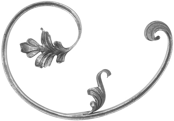 Élément baroque | gauche | baroque lourd | dimensions : 200x280 mm | matériau : 16x8 mm | acier S235JR, brut