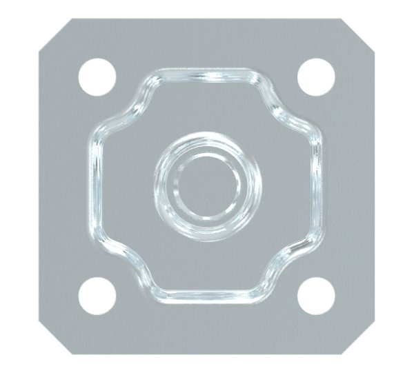 Charnière de portail M20 | réglable | avec plaque de montage | acier (brut) S235JR