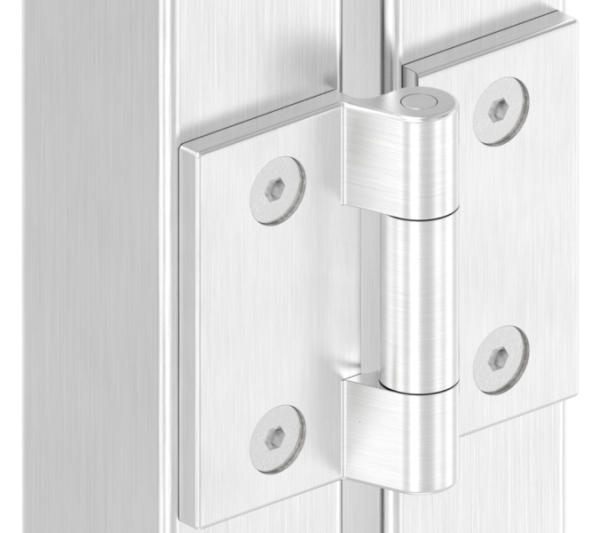 Charnière à visser pour profilés plats, V4A