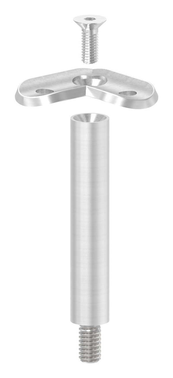 Goupille avec plaque de retenue 90° | Raccord : Ø 42.4 mm | V2A