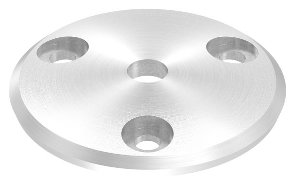 Plaque d'ancrage Ø 68 x 5 mm | courbée | avec trou de centrage : Ø 10 mm | V2A