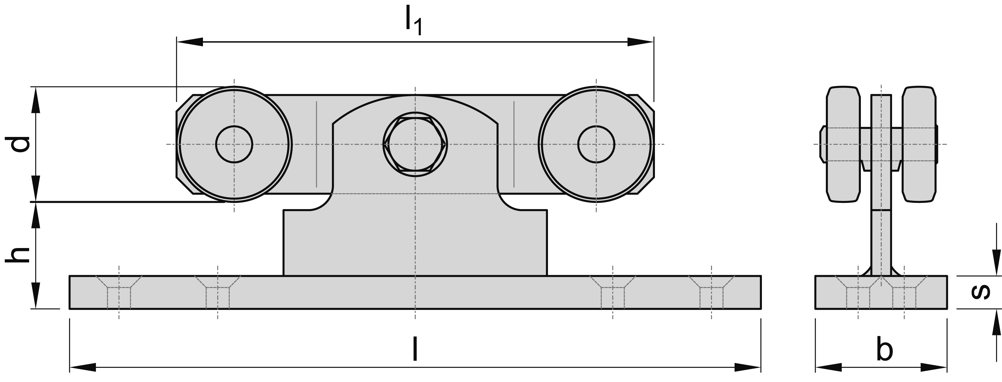 Rouleau double avec pendule à bride taille 3